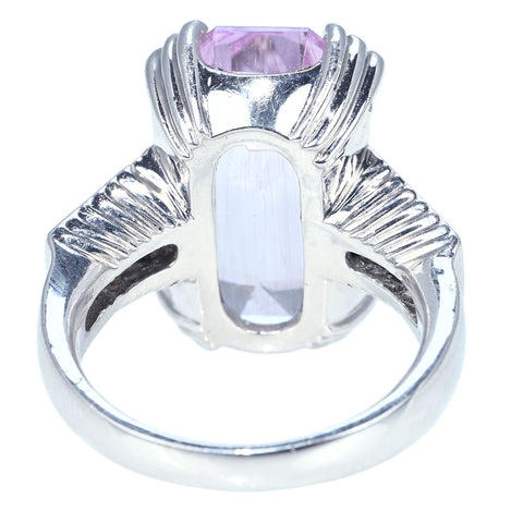 【中古】PT900 KUNZITE RING クンツァイトリング K12.91ct D0.14ct 16.1g #13