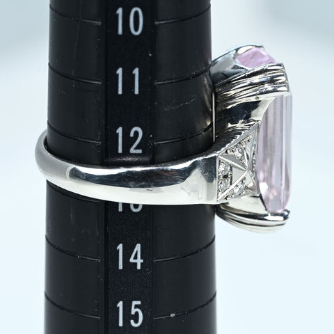 【中古】PT900 KUNZITE RING クンツァイトリング K12.91ct D0.14ct 16.1g #13