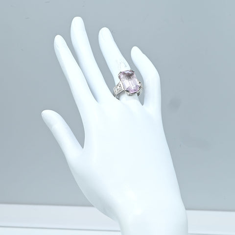 【中古】PT900 KUNZITE RING クンツァイトリング K12.91ct D0.14ct 16.1g #13