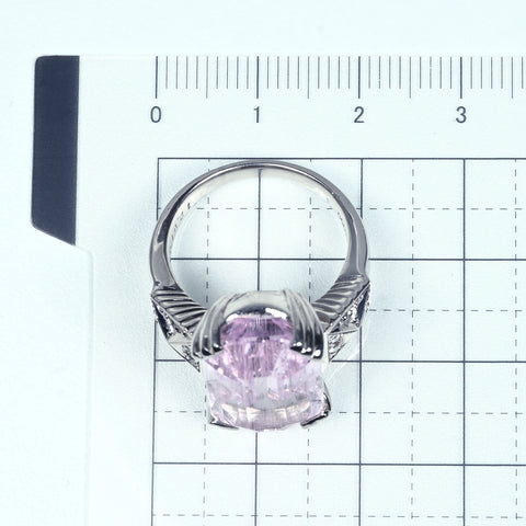 【中古】PT900 KUNZITE RING クンツァイトリング K12.91ct D0.14ct 16.1g #13