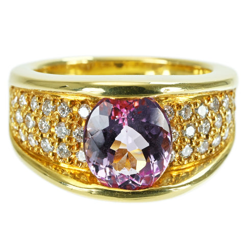【中古】K18YG IMPERIAL TOPAZ RING インペリアルトパーズリング T3.38ct D0.50ct 12.9g #12