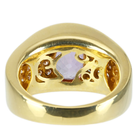 【中古】K18YG IMPERIAL TOPAZ RING インペリアルトパーズリング T3.38ct D0.50ct 12.9g #12