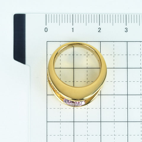 【中古】K18YG IMPERIAL TOPAZ RING インペリアルトパーズリング T3.38ct D0.50ct 12.9g #12