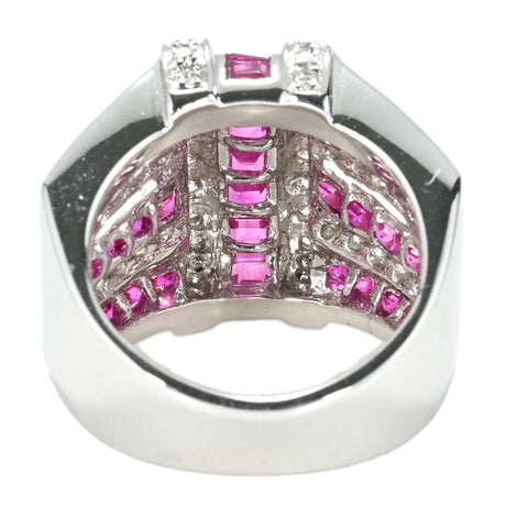 【中古】K18WG RUBY RING ルビーリング R4.06ct D0.60ct 15.7g #12.5