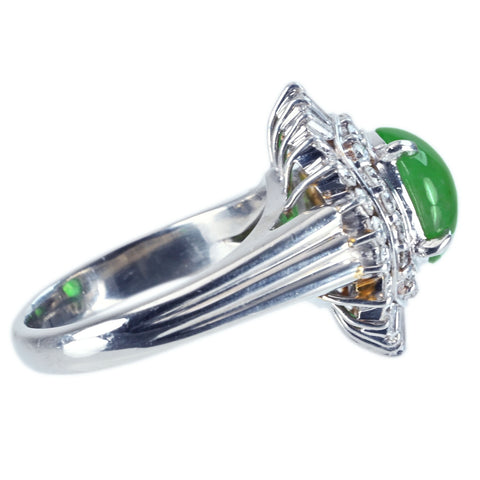 【中古】PT900 JADEITE RING ヒスイリング D0.95ct 鑑別書10.6g ＃10
