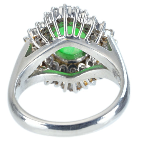 【中古】PT900 JADEITE RING ヒスイリング D0.95ct 鑑別書10.6g ＃10