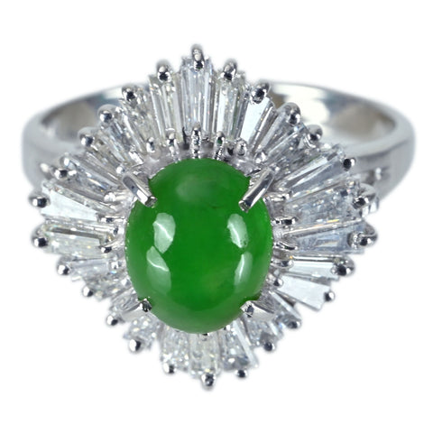 【中古】 PT900 JADEITE RING ヒスイリング D1.12ct GRJソーティング 7.6g #10.5