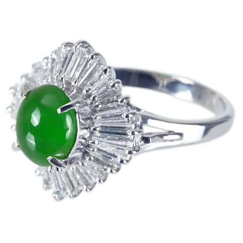 【中古】 PT900 JADEITE RING ヒスイリング D1.12ct GRJソーティング 7.6g #10.5