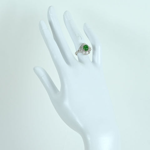 【中古】 PT900 JADEITE RING ヒスイリング D1.12ct GRJソーティング 7.6g #10.5