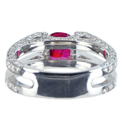 【中古】K18WG RUBY RING ルビーリング R1.10ct D1.02ct 6.8g #13