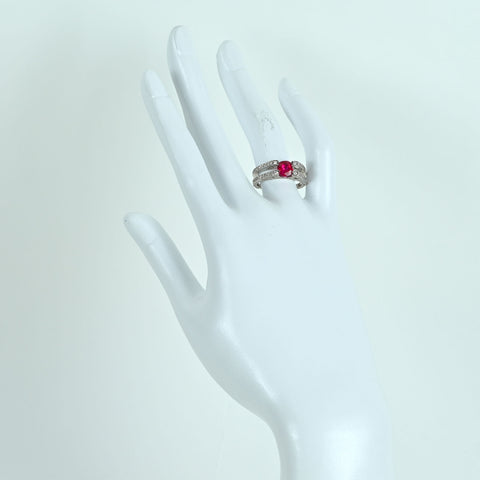 【中古】K18WG RUBY RING ルビーリング R1.10ct D1.02ct 6.8g #13