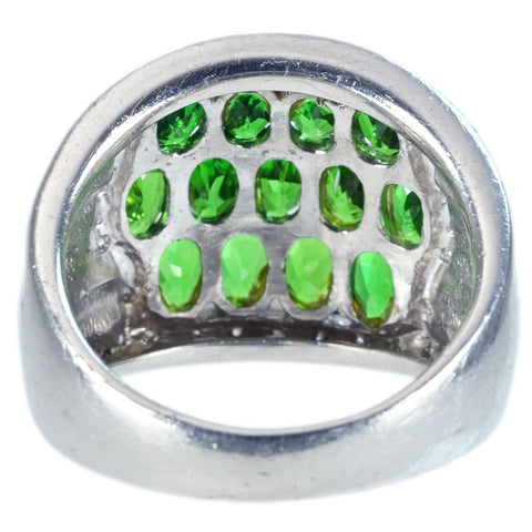 【中古】PT900 GREEN GARNET RING グリーンガーネット リング GG3.11ct D0.30ct.8.0g #16