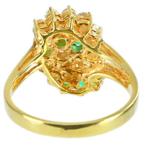【中古】K18YG EMERALD DIAMOND RING エメラルド/ダイヤモンドリング  4.4g #11.5