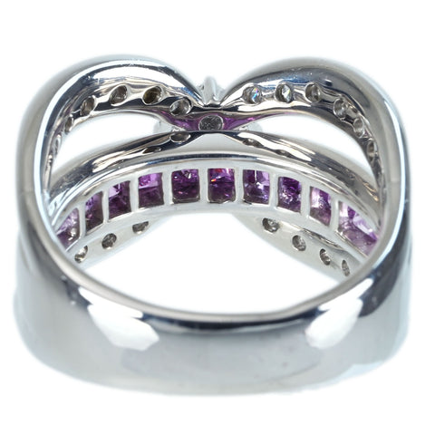 【中古】JEUNETジュネ K18WG SAPPHIRE DIAMOND RING サファイア/ダイヤモンドリング S1.16ct D0.46ct 12.8g #13