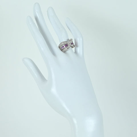 【中古】JEUNETジュネ K18WG SAPPHIRE DIAMOND RING サファイア/ダイヤモンドリング S1.16ct D0.46ct 12.8g #13