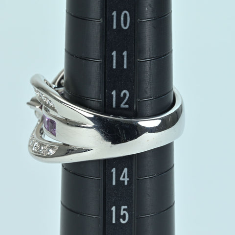 【中古】JEUNETジュネ K18WG SAPPHIRE DIAMOND RING サファイア/ダイヤモンドリング S1.16ct D0.46ct 12.8g #13