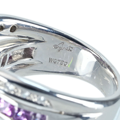 【中古】JEUNETジュネ K18WG SAPPHIRE DIAMOND RING サファイア/ダイヤモンドリング S1.16ct D0.46ct 12.8g #13