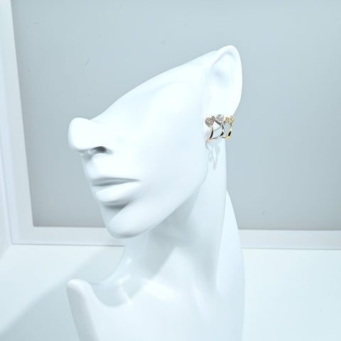 【中古】 K18/PT950 DIAMONDS EARRINGS ダイヤモンドピアス D0.25ct D0.25ct 鑑別書付き 4.7g