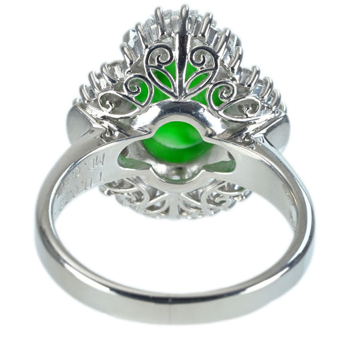 【中古】PT900 JADEITE RING ヒスイリング J3.45ct D1.17ct ソーティング 11.2g #13