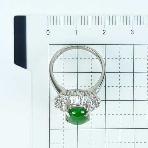 【中古】PT900 JADEITE RING ヒスイリング J3.45ct D1.17ct ソーティング 11.2g #13