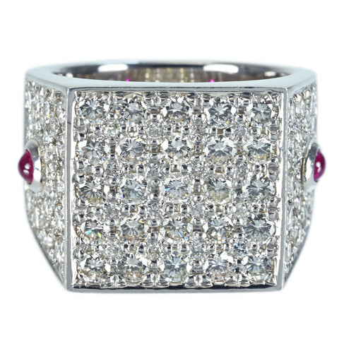 【中古】PT900 DIAMOND RUBY RING ダイヤモンド ルビー リング D2.25ct R0.24ct 鑑別書 15.9g #11.5