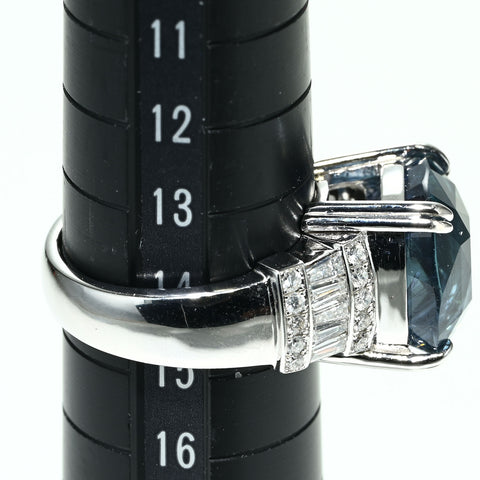 【中古】K18WG SAPPHIRE RING サファイアリング S12.94ct D0.85ct GRS鑑別書 11.0g #14.5