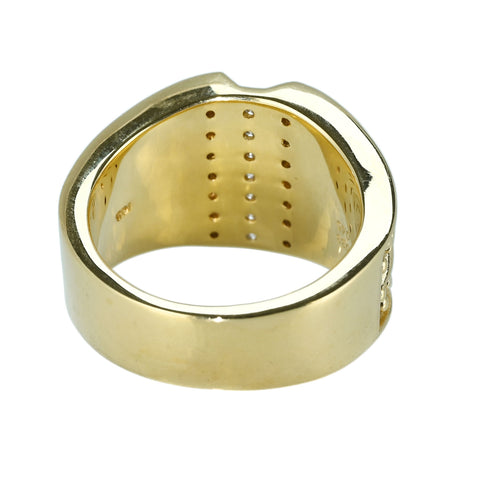 【中古】K18YG BLACK ＆ COLORLESS DIAMONDS RING メンズブラック＆カラーレスダイヤモンドリング BD0.33ct D0.45ct 21.0ｇ #18