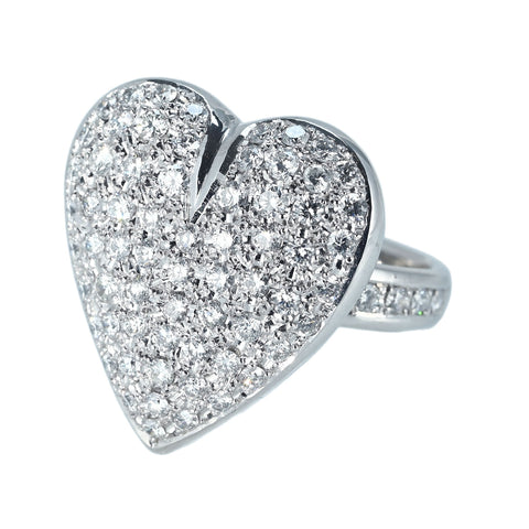 【中古】K18WG DIAMOND RING ダイヤモンドリング D1.65ct 鑑定書 14.7g #15.5