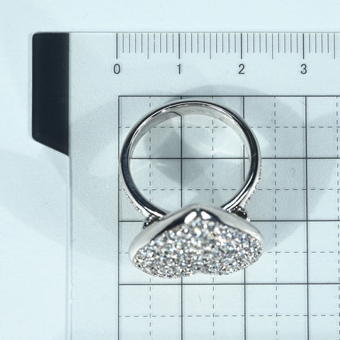 【中古】K18WG DIAMOND RING ダイヤモンドリング D1.65ct 鑑定書 14.7g #15.5