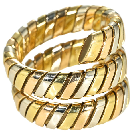 【中古】BVLGARIブルガリ750 RING スリーカラーゴールド トゥボガスリング  17.4g ＃11～12 ONE PRICE