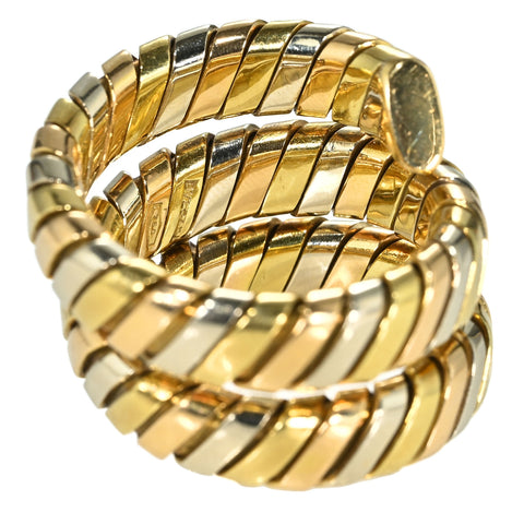 【中古】BVLGARIブルガリ750 RING スリーカラーゴールド トゥボガスリング  17.4g ＃11～12 ONE PRICE