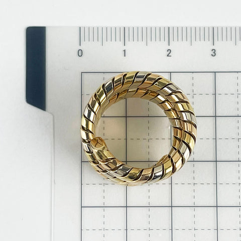 【中古】BVLGARIブルガリ750 RING スリーカラーゴールド トゥボガスリング  17.4g ＃11～12 ONE PRICE