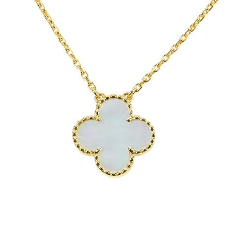 【中古】Van Cleef＆Arpelsヴァンクリーフ＆アーペル K18YG MOTHER OF PEARL VINTAGE ALHAMBRA NECKLACE ヴィンテージアルハンブラペンダントネックレス 5.1g 保証書