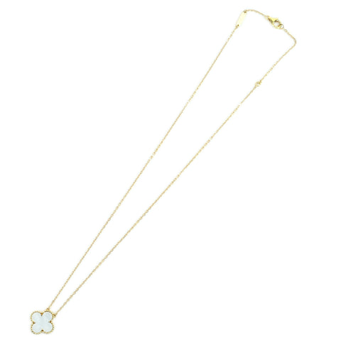 【中古】Van Cleef＆Arpelsヴァンクリーフ＆アーペル K18YG MOTHER OF PEARL VINTAGE ALHAMBRA NECKLACE ヴィンテージアルハンブラペンダントネックレス 5.1g 保証書
