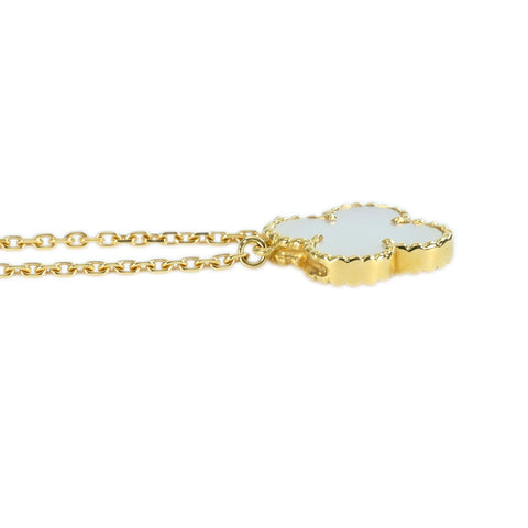 【中古】Van Cleef＆Arpelsヴァンクリーフ＆アーペル K18YG MOTHER OF PEARL VINTAGE ALHAMBRA NECKLACE ヴィンテージアルハンブラペンダントネックレス 5.1g 保証書