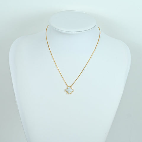 【中古】Van Cleef＆Arpelsヴァンクリーフ＆アーペル K18YG MOTHER OF PEARL VINTAGE ALHAMBRA NECKLACE ヴィンテージアルハンブラペンダントネックレス 5.1g 保証書