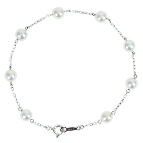 【中古】MIKIMOTO ミキモト K18WG AKOYA PEARL BRACELET アコヤパールブレスレット 2.8g