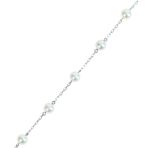 【中古】MIKIMOTO ミキモト K18WG AKOYA PEARL BRACELET アコヤパールブレスレット 2.8g