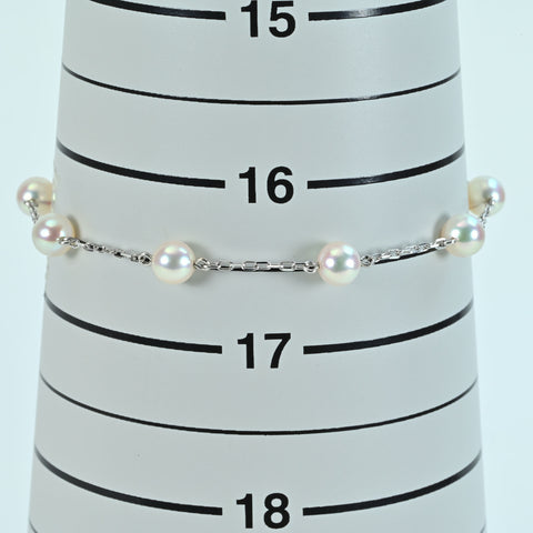 【中古】MIKIMOTO ミキモト K18WG AKOYA PEARL BRACELET アコヤパールブレスレット 2.8g