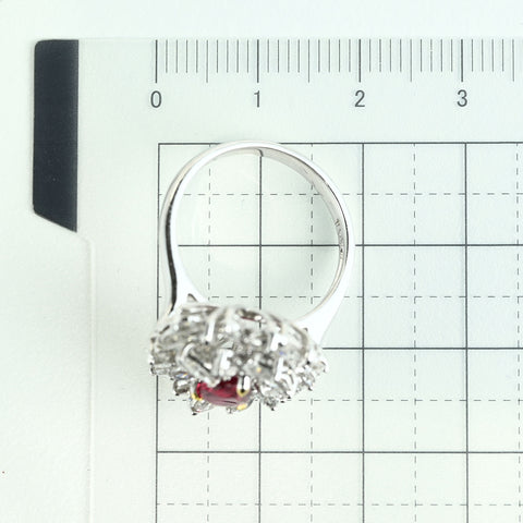 【中古】K18WG/YG NO-HEAT RUBY RING モザンビーク産非加熱ルビーリング R1.00ct D1.99ct GRS鑑別書 6.0g ＃12.5