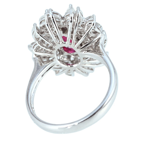 【中古】K18WG/YG NO-HEAT RUBY RING モザンビーク産非加熱ルビーリング R1.00ct D1.99ct GRS鑑別書 6.0g ＃12.5