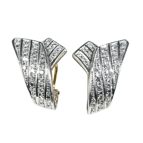 【中古】石川暢子 PT900/K18 DIAMOND EARRINGS ダイヤモンドイヤリング D0.69ctD/0.70ct 15.7g