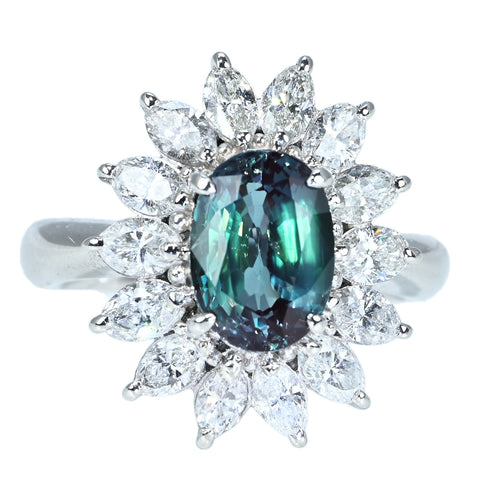【中古】PT900 ALEXANDRITE RING アレキサンドライトリング A2.73ct D1.66ct GIA鑑別書 10.7g #13