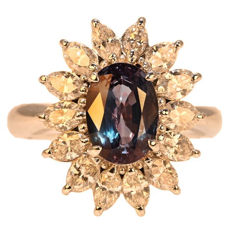 【中古】PT900 ALEXANDRITE RING アレキサンドライトリング A2.73ct D1.66ct GIA鑑別書 10.7g #13
