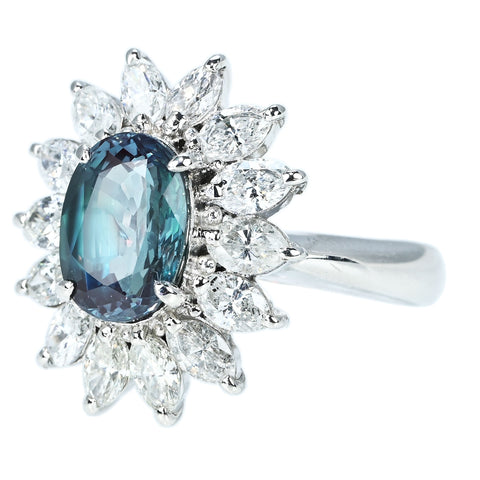 【中古】PT900 ALEXANDRITE RING アレキサンドライトリング A2.73ct D1.66ct GIA鑑別書 10.7g #13