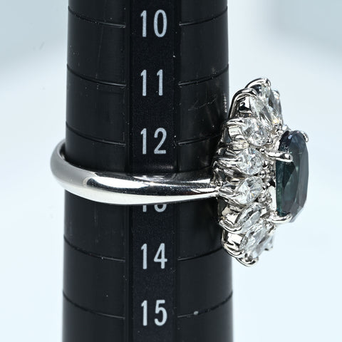 【中古】PT900 ALEXANDRITE RING アレキサンドライトリング A2.73ct D1.66ct GIA鑑別書 10.7g #13