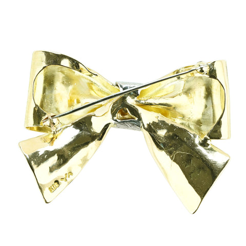 【中古】K18YG/WG DIAMOND BROOCH ダイヤモンドブローチ 17.5g