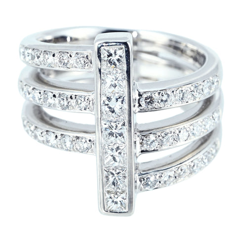 【中古】750 DIAMOND RING K18WGダイヤモンドリング D1.20ct 12.8g #12