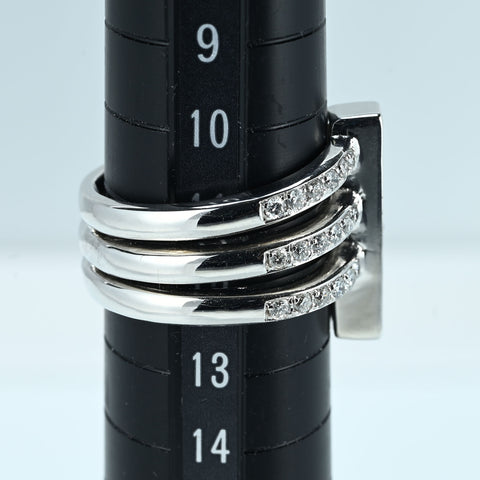 【中古】750 DIAMOND RING K18WGダイヤモンドリング D1.20ct 12.8g #12