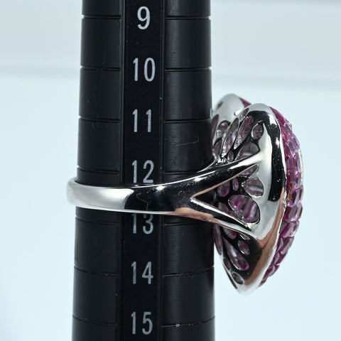 【中古】K18WG RUBY PINK SAPPHIRE DIAMOND RING ルビー・ピンクサファイア・ダイヤモンドミステリーセッティングリング R3.00ct PS3.10ct D2.30ct 11.7g #13